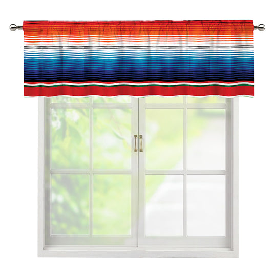 Vintage Mexican Serape Pattern Print Window Valance
