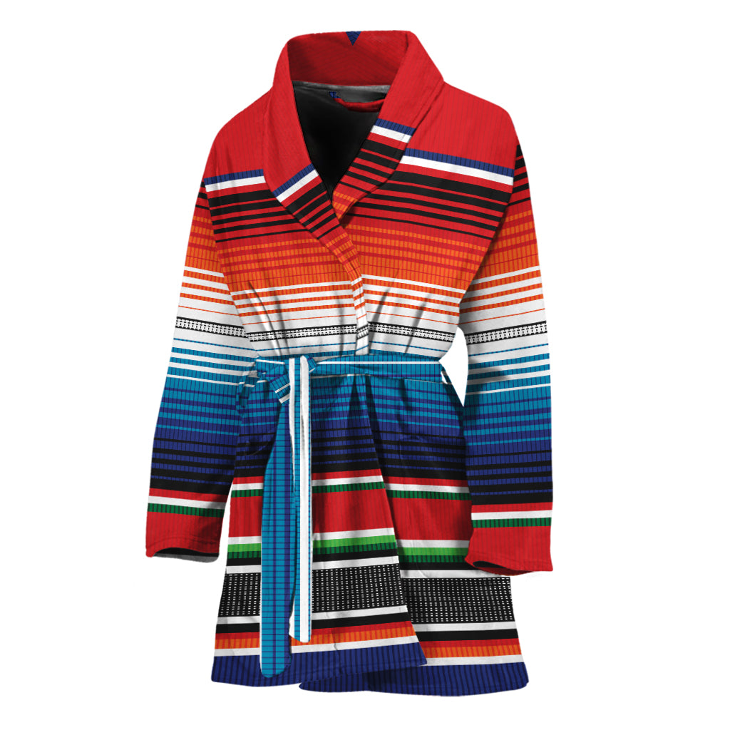 Vintage Mexican Serape Pattern Print Women's Bathrobe