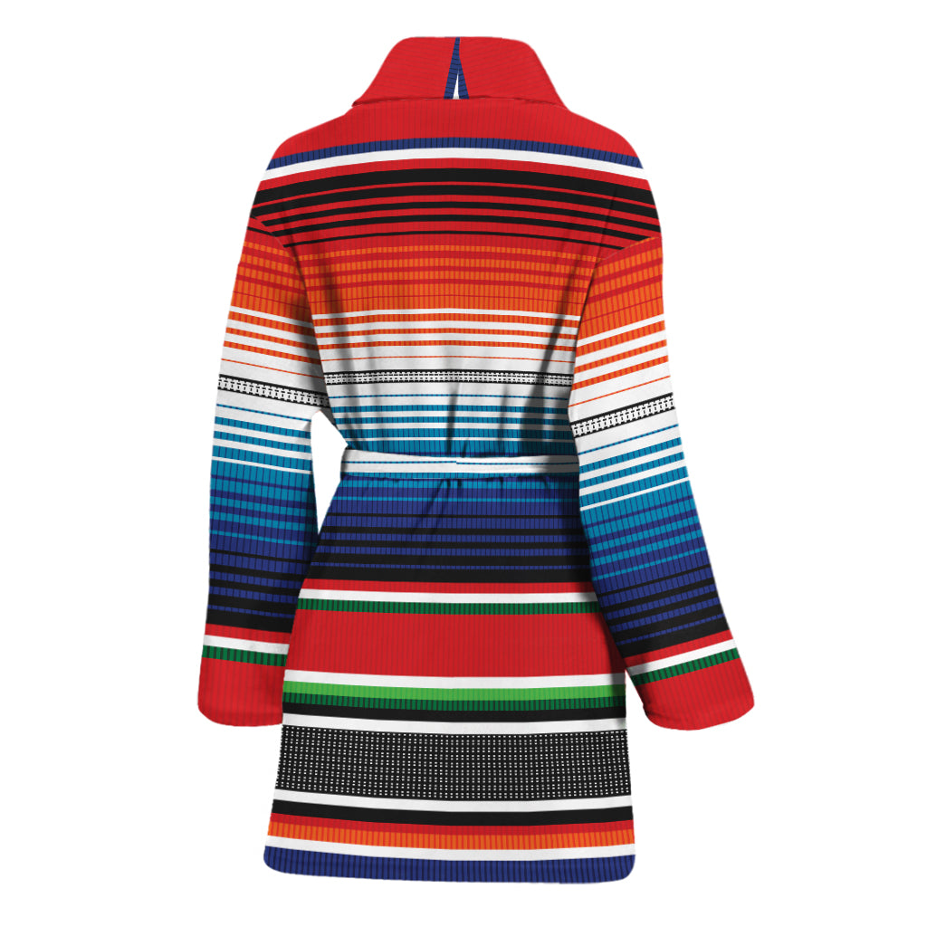 Vintage Mexican Serape Pattern Print Women's Bathrobe
