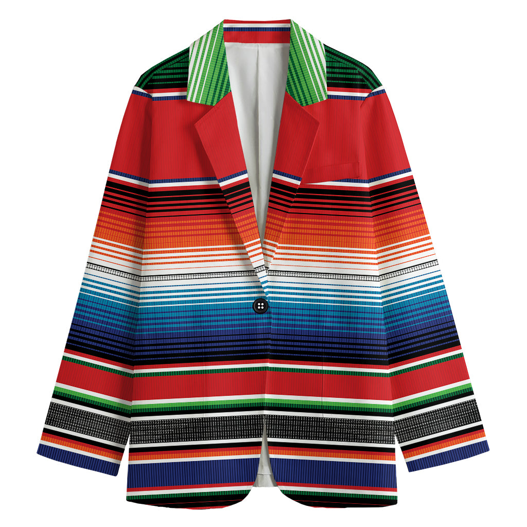 Vintage Mexican Serape Pattern Print Women's Blazer
