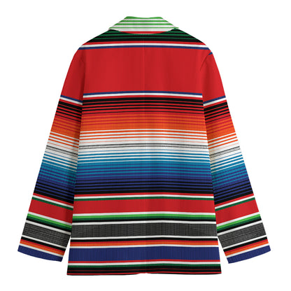 Vintage Mexican Serape Pattern Print Women's Blazer