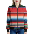 Vintage Mexican Serape Pattern Print Women's Bomber Jacket