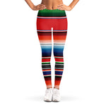 Vintage Mexican Serape Pattern Print Women's Leggings