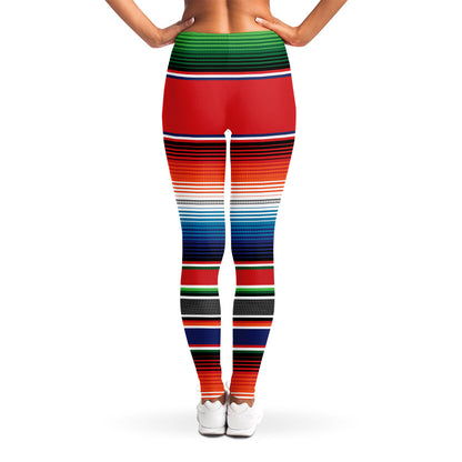 Vintage Mexican Serape Pattern Print Women's Leggings
