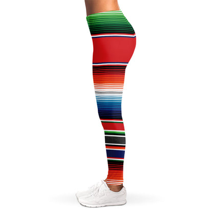 Vintage Mexican Serape Pattern Print Women's Leggings