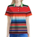 Vintage Mexican Serape Pattern Print Women's Polo Shirt