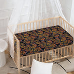 Vintage Monarch Butterfly Pattern Print Baby Crib Sheet