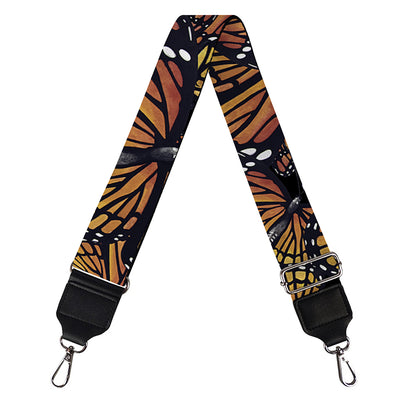 Vintage Monarch Butterfly Pattern Print Bag Strap