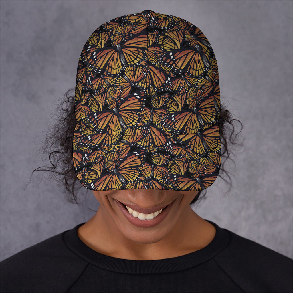 Vintage Monarch Butterfly Pattern Print Baseball Cap