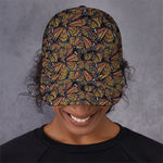 Vintage Monarch Butterfly Pattern Print Baseball Cap