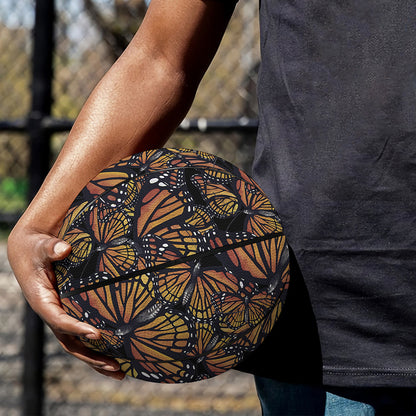 Vintage Monarch Butterfly Pattern Print Basketball