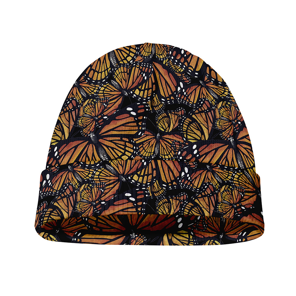 Vintage Monarch Butterfly Pattern Print Beanie