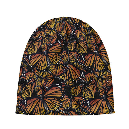 Vintage Monarch Butterfly Pattern Print Beanie