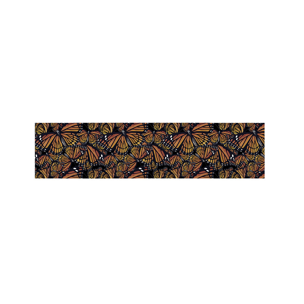 Vintage Monarch Butterfly Pattern Print Bed Runner