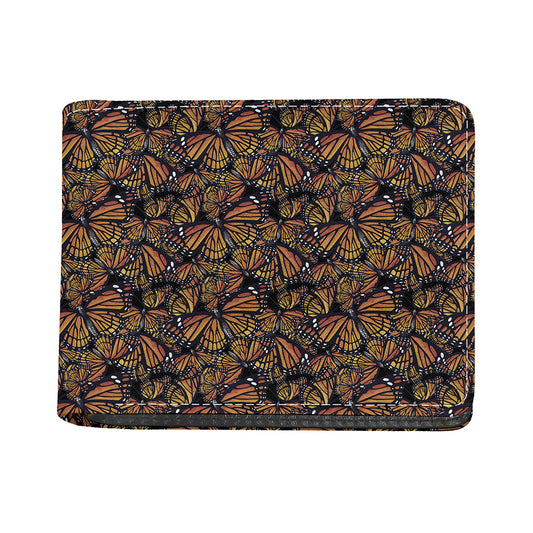 Vintage Monarch Butterfly Pattern Print Bifold Wallet
