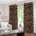 Vintage Monarch Butterfly Pattern Print Dimout Grommet Curtains