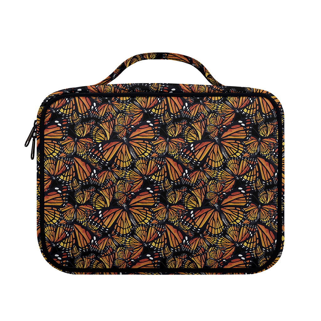 Vintage Monarch Butterfly Pattern Print Briefcase Bible Bag