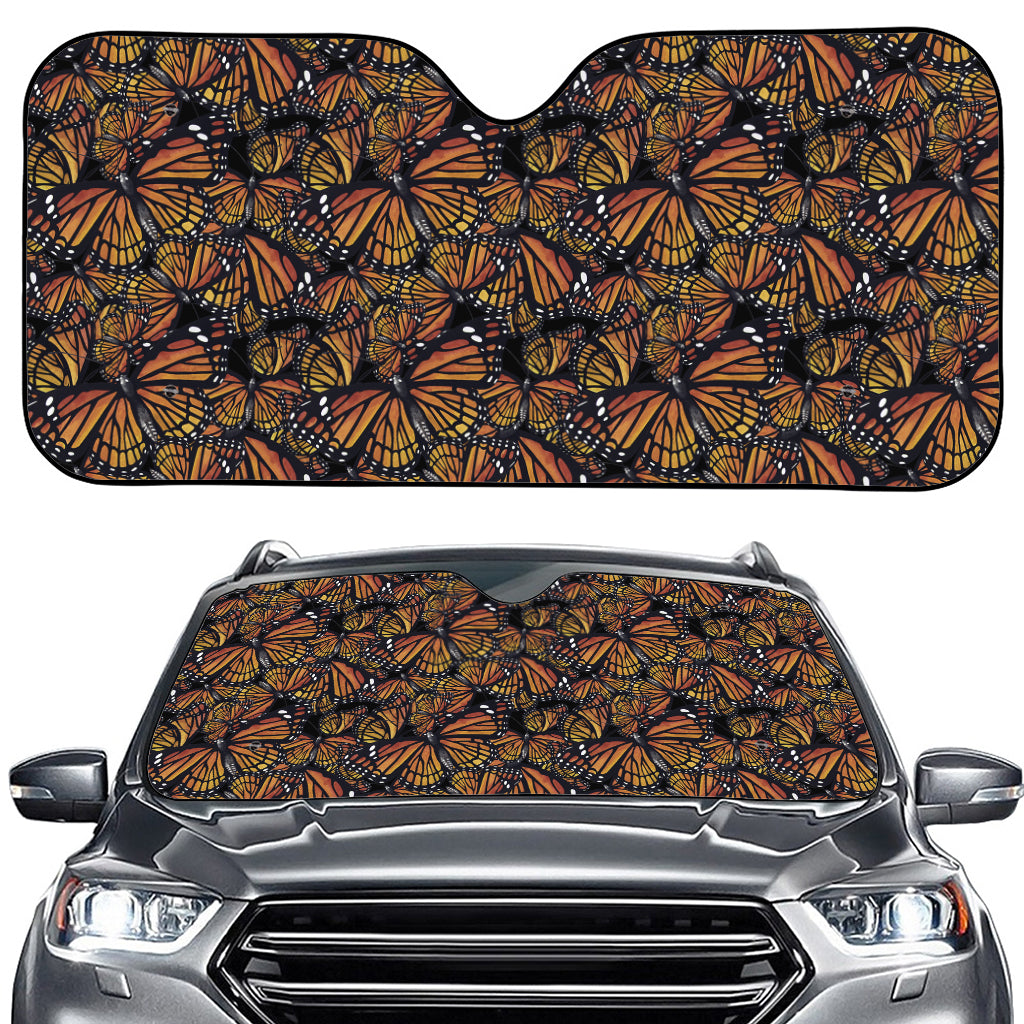 Vintage Monarch Butterfly Pattern Print Car Windshield Sun Shade