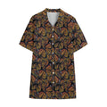 Vintage Monarch Butterfly Pattern Print Cotton Hawaiian Shirt
