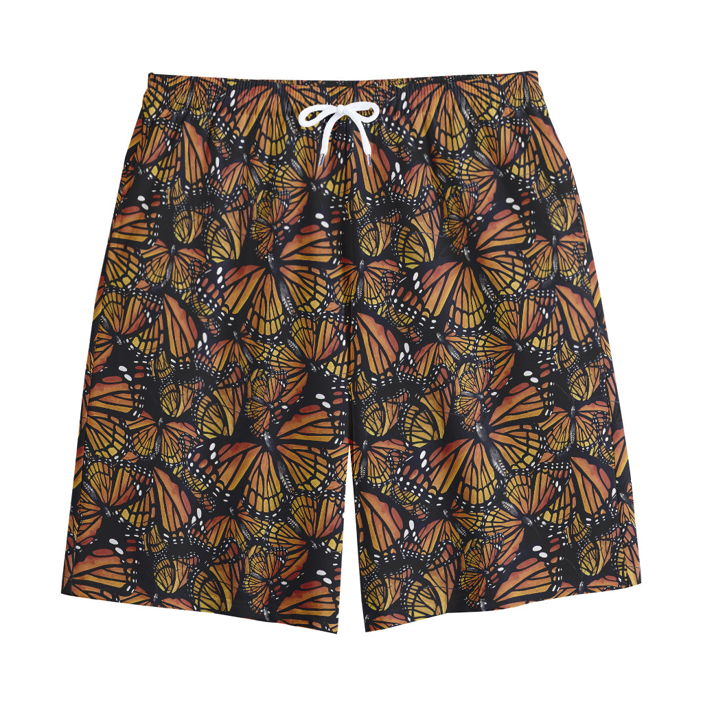 Vintage Monarch Butterfly Pattern Print Cotton Shorts
