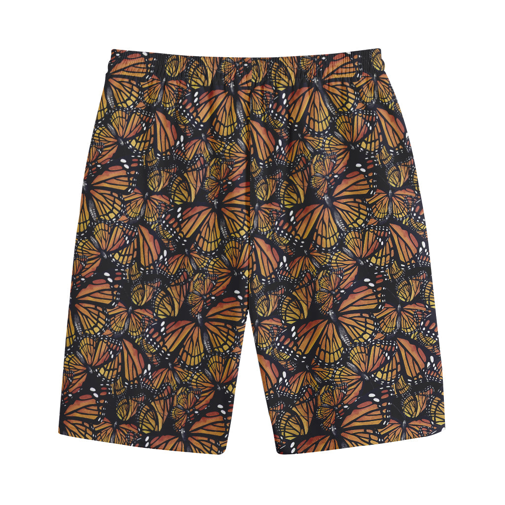 Vintage Monarch Butterfly Pattern Print Cotton Shorts