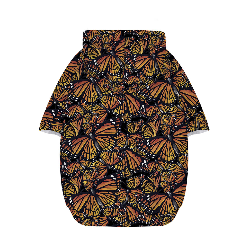 Vintage Monarch Butterfly Pattern Print Dog Zip Up Hoodie