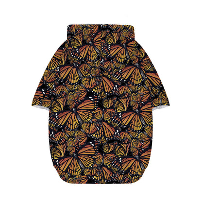 Vintage Monarch Butterfly Pattern Print Dog Zip Up Hoodie