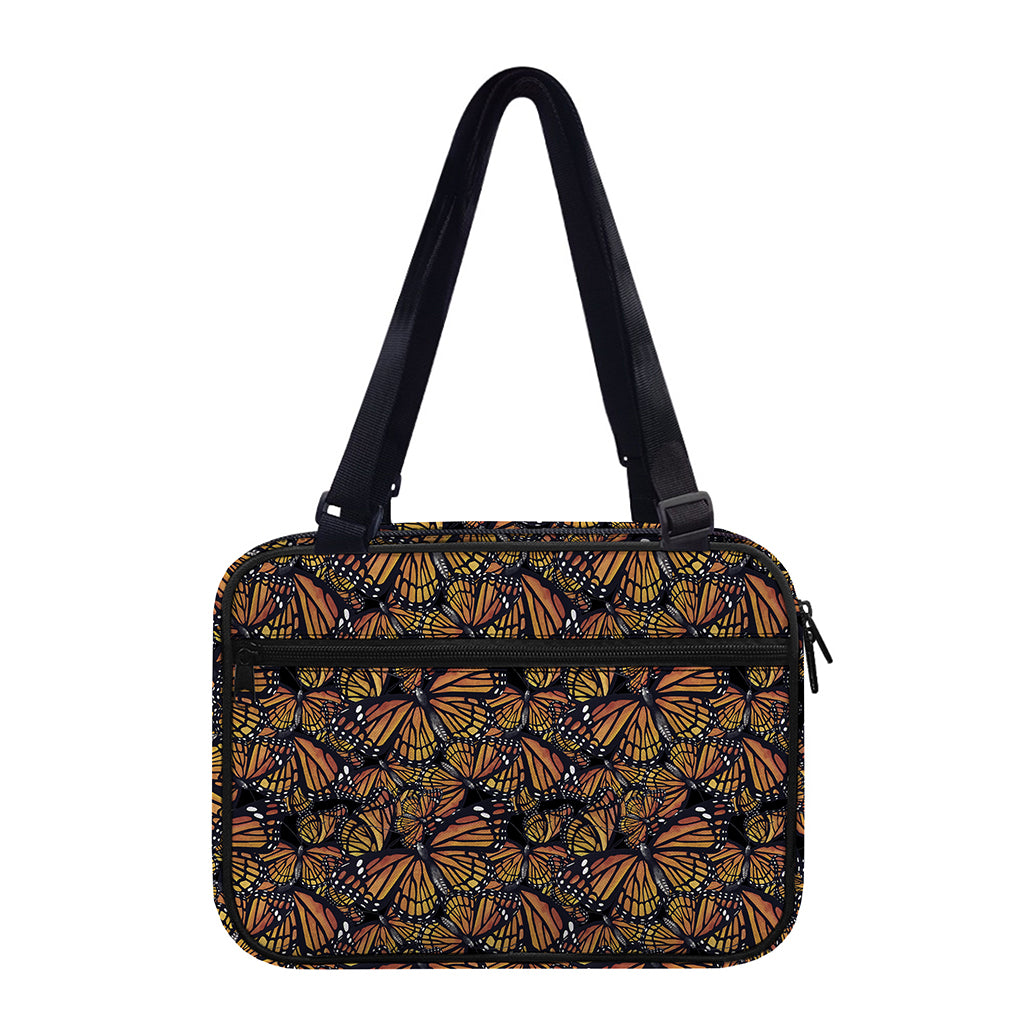 Vintage Monarch Butterfly Pattern Print Double Strap Bible Bag