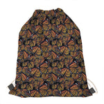 Vintage Monarch Butterfly Pattern Print Drawstring Bag