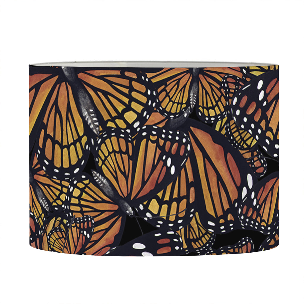 Vintage Monarch Butterfly Pattern Print Drum Lamp Shade
