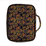 Vintage Monarch Butterfly Pattern Print Front Pocket Bible Bag