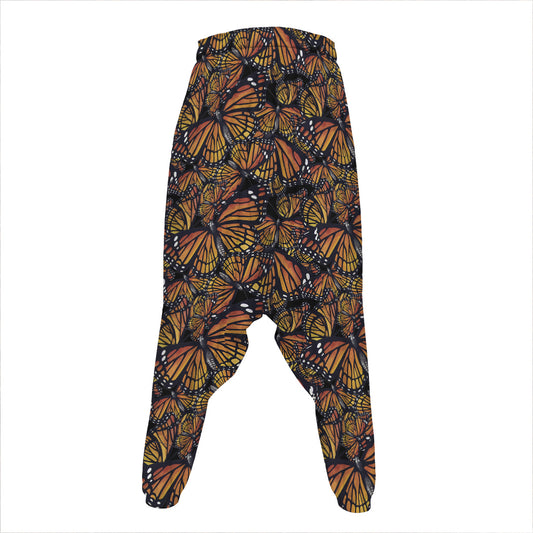 Vintage Monarch Butterfly Pattern Print Hammer Pants