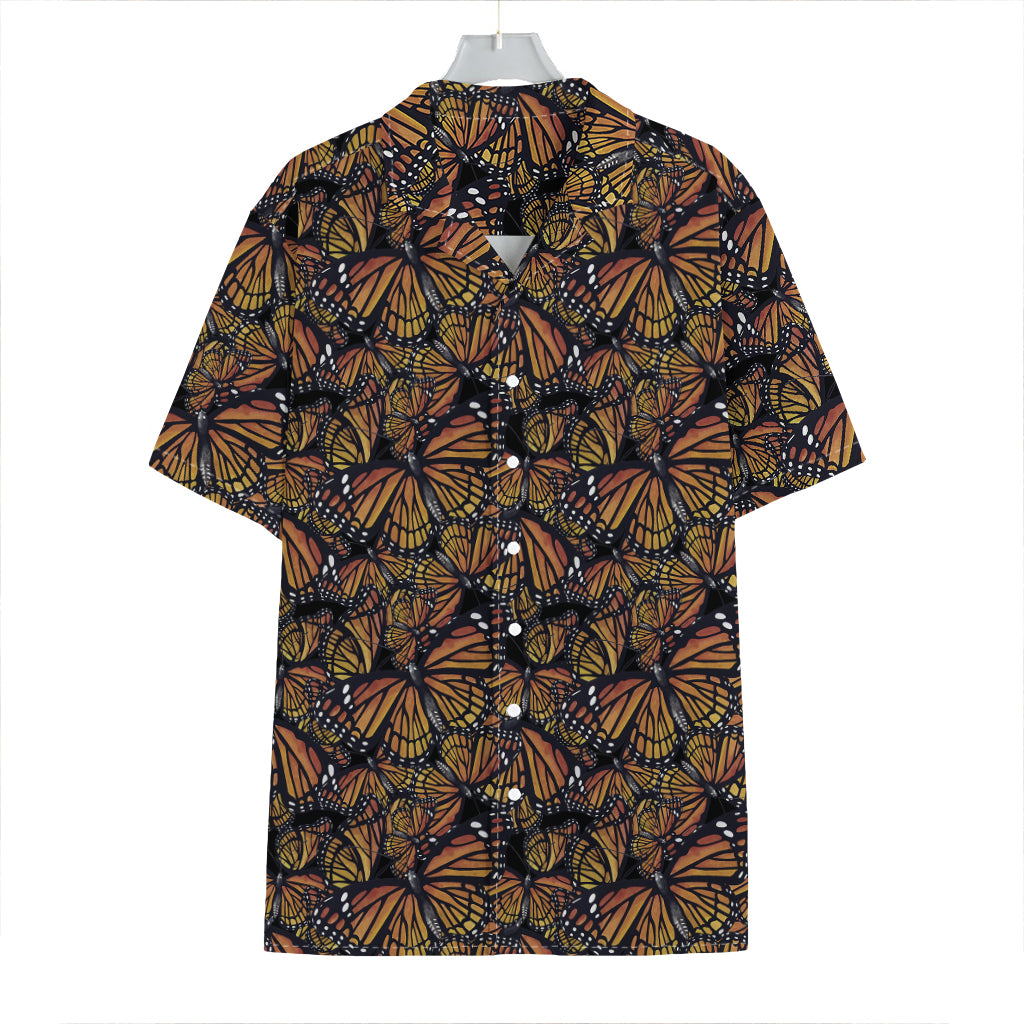 Vintage Monarch Butterfly Pattern Print Hawaiian Shirt