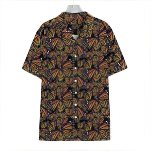 Vintage Monarch Butterfly Pattern Print Hawaiian Shirt