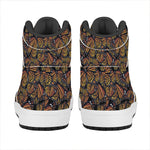 Vintage Monarch Butterfly Pattern Print High Top Leather Sneakers