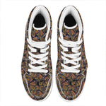 Vintage Monarch Butterfly Pattern Print High Top Leather Sneakers