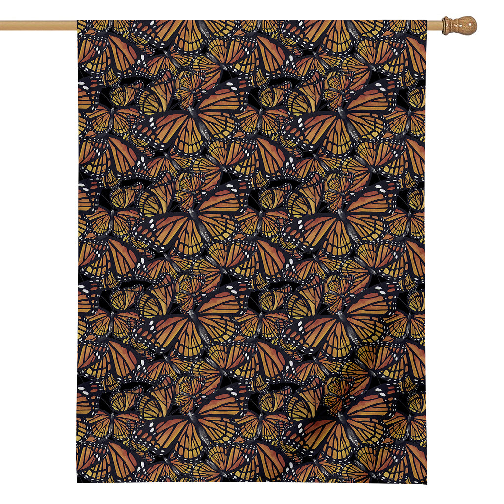 Vintage Monarch Butterfly Pattern Print House Flag