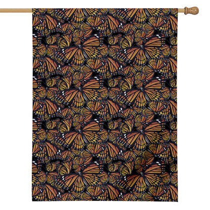 Vintage Monarch Butterfly Pattern Print House Flag