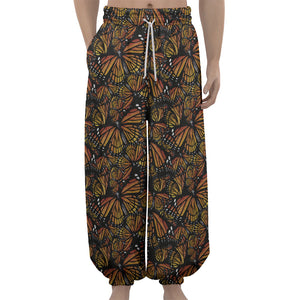 Vintage Monarch Butterfly Pattern Print Lantern Pants