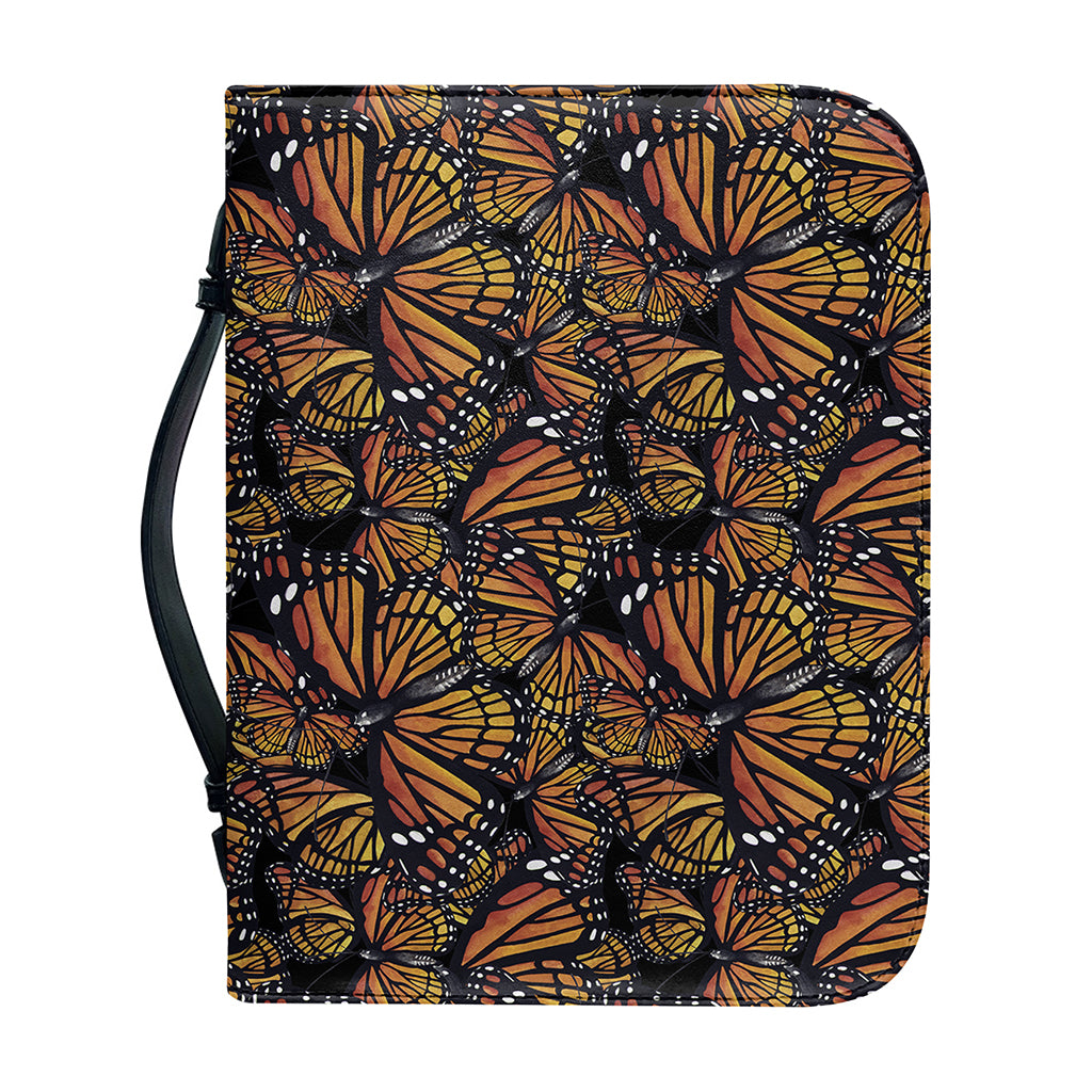 Vintage Monarch Butterfly Pattern Print Leather Bible Cover