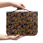 Vintage Monarch Butterfly Pattern Print Leather Bible Cover