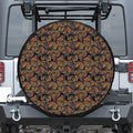 Vintage Monarch Butterfly Pattern Print Leather Spare Tire Cover