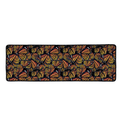 Vintage Monarch Butterfly Pattern Print Long Kitchen Mat