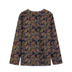 Vintage Monarch Butterfly Pattern Print Long Sleeve Short Coat