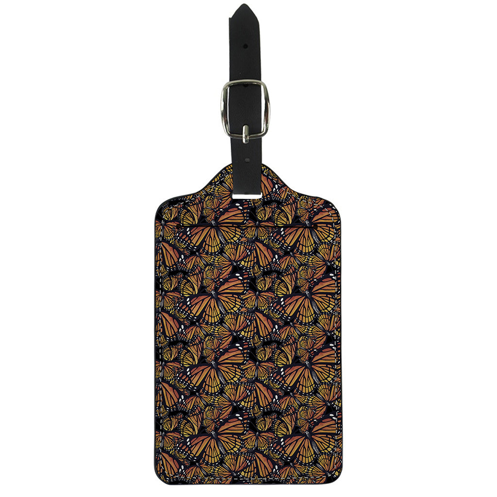 Vintage Monarch Butterfly Pattern Print Luggage Tag