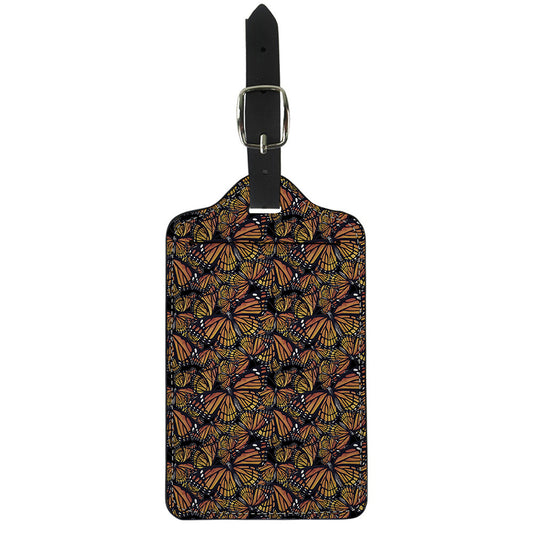 Vintage Monarch Butterfly Pattern Print Luggage Tag