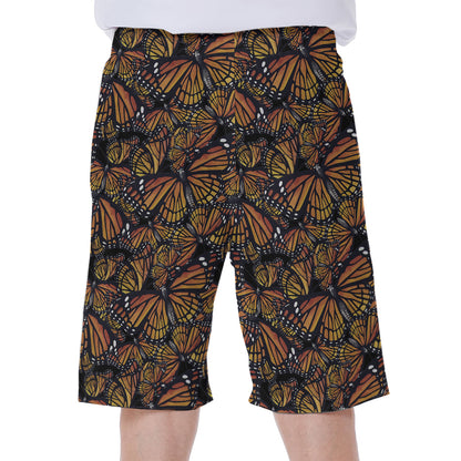 Vintage Monarch Butterfly Pattern Print Men's Beach Shorts
