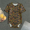 Vintage Monarch Butterfly Pattern Print Men's Bodysuit