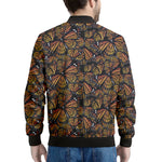 Vintage Monarch Butterfly Pattern Print Men's Bomber Jacket