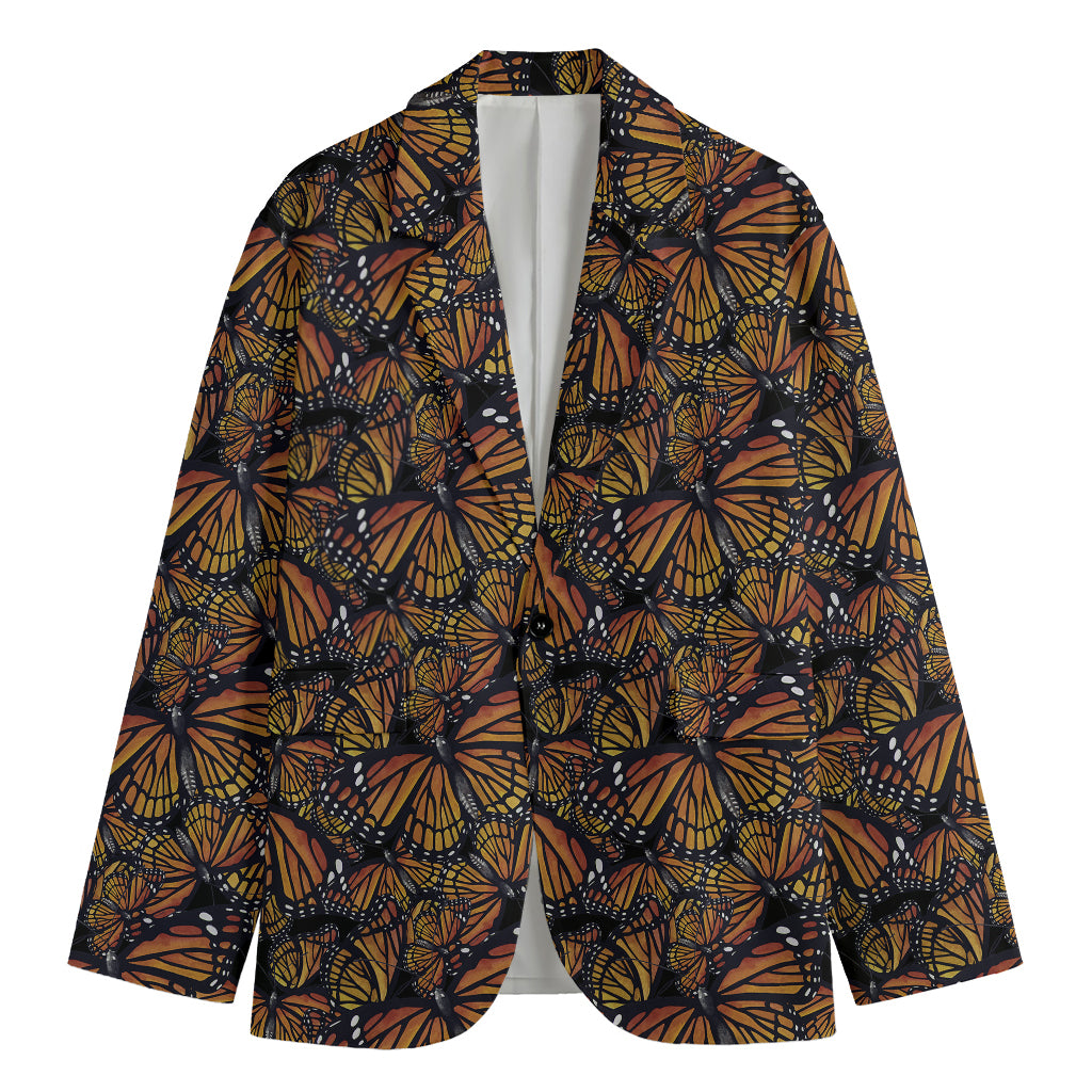 Vintage Monarch Butterfly Pattern Print Men's Cotton Blazer